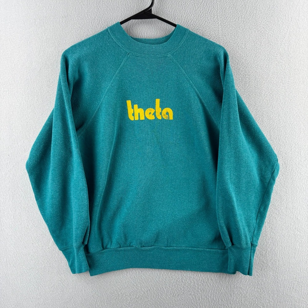 Vintage Theta Sorority Sweatshirt Size Medium 80s Raglan Crewneck KA0 USA